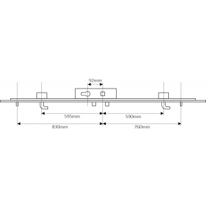 KFV AS4921 2 Hook 2 Roller Multipoint Lock | Lock Handle | UPVC Maintenance